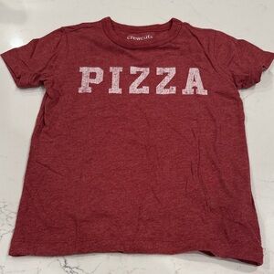 Crewcuts Maroon Kids Tee with Pizza Graphic